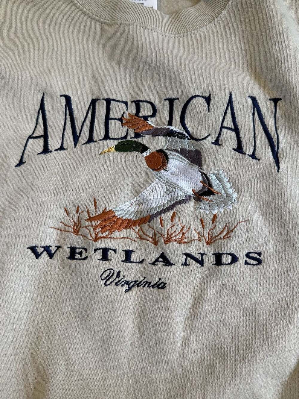 Vintage Tultex American Wetlands Virginia Embroidered Sweatshirt XL - Picture 2 of 4